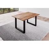 Baumkantentisch 120x80cm Naturbelassen Schwarz MAILAND - Naturbelassen