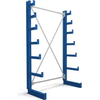 Stier Kragarmregal einseitig 1 Feld 6 Ebenen Stahl 1300x2000x500mm Enzianblau