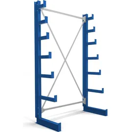 Stier Kragarmregal einseitig 1 Feld 6 Ebenen Stahl 1300x2000x500mm Enzianblau