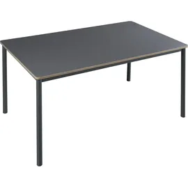 [en.casa] Essgruppe 'Lindesberg' 5-tlg. Esstisch mit 4 Stühlen 140 x 80 cm rechteckige Tischplatte Grau/Hellbraun - Grau