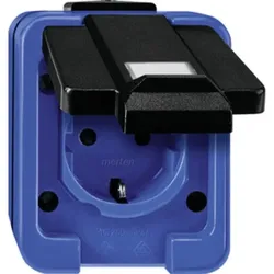 1St. Merten 279091 SCHUKO-Steckdosemit Informationsfeld mit Schraublemmen blau, ...