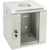 HMF 63306-07 Serverschrank 10 Zoll, 6 HE, Netzwerkschrank, Wandschrank, 10", 31,2 x 30 x 35 cm, Voll Montiert, Lichtgrau