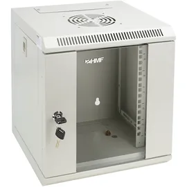 HMF 63306-07 Serverschrank 10 Zoll, 6 HE, Netzwerkschrank, Wandschrank, 10", 31,2 x 30 x 35 cm, Voll Montiert, Lichtgrau