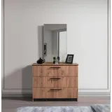 aea Kommode mit Spiegel 40 x 78 x 98 cm Braun / Weiß