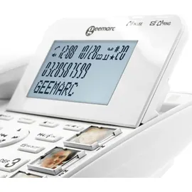 Geemarc AmpliDECT COMBI-PHOTO 295 Analoges/DECT-Telefon Anrufer-Identifikation Weiß