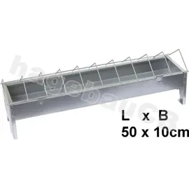Kerbl Futtertrog verzinkt 50 cm, 10 cm breit