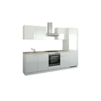 Küchenzeile mit Elektrogeräten  Aachen , weiß , Maße (cm): B: 270