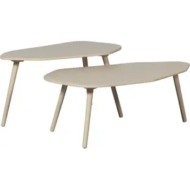 Woood Beistelltisch 2er-Set Beige Kiefer 50 x 40 cm