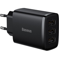 Baseus Compact Quick Charger 3x USB 17W (Black)