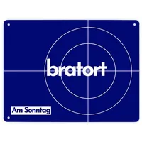 speecheese Bratort Metallschild XL in 21x28 cm mit Spruch: Bratort Am Sonntag ein dekoratives Blechschild für die Küche Kochen Braten Backen lustig Dekoration