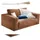 KAWOLA Doppelsessel MADELINE Cord 170 x 86 x 127 cm Braun mit Kissen und Rollen