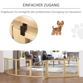 PawHut Hundegitter klappbar 1 Stück Naturholz Beige 70 cm