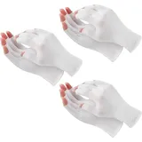 3 Paar Baumwollhandschuhe Weiß Fingerlose Handschuhe neurodermitis Dünne Handschuh für Trockene Hände Beim Schlafen Fingerlose Feuchtigkeitshandschuhe Erwachsene Halbfinger-Touchscreen zum Schlafen