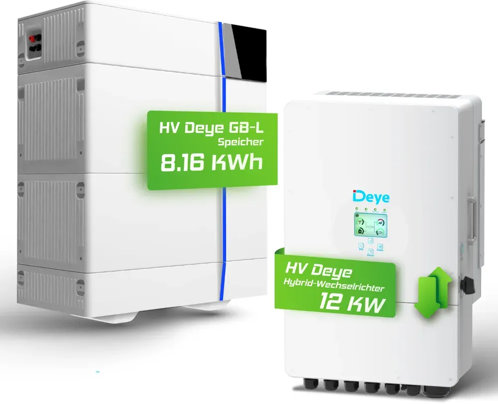 Deye Komplettset 12 kW Hochvolt Hybridwechselrichter (SUN-12K-SG01HP3-EU-AM2) & 8,16 kWh Hochvolt Batteriespeicher Deye GB-L