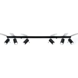 Sollux Lighting RING 6L 6xGU10 schwarz Stahl 16x6x118cm