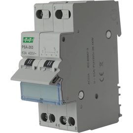 F&F Netzumschalter Umschalter Netz Aggregat 1-0-2 63A 2-polig PSA-263 Notstrom Installationsschalter Wahlschalter Schalter