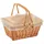 Kobolo Weidenkorb Tragekorb eckig mit Klapphenkeln 40 x 30 x 19 cm braun