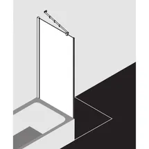 Kermi Filia XP Seitenwand FXTVD08016VUK 80 x 160 cm, silber hochglanz, ESG Opaco, verkürzt neben Badewanne
