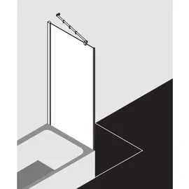 Kermi Filia XP Seitenwand FXTVD08016VUK 80 x 160 cm, silber hochglanz, ESG Opaco, verkürzt neben Badewanne
