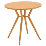 Liadomo Gartentisch Lesina, runder Bistrotisch, Balkontisch, Outdoor-Esstisch Ø 80 cm (robuster Alu-Tisch für Terrasse & Balkon, 1 Tisch), Outdoor-Tisch in Orange, rund orange