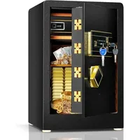 Goplus - Safe Tresor mit Elektronischem Code & Schlüssel, Stahl, Ausbruchsichere Bolzen, Versteckte Passwoerter Verstellbares Regal Innenkoffer