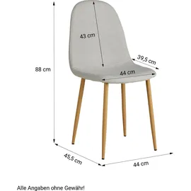Homestyle4u Essgruppe mit 2 Stühlen Weiß Grau 2372,