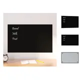 vidaXL Magnettafel Wandmontage Schwarz 80x50 cm Hartglas