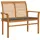 vidaXL Gartenbank Massivholz Teak 112 cm Taupe Auflage