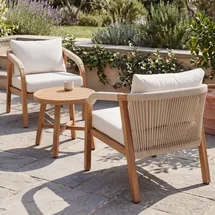 MCW MCW-P82 Loungeset Holz-Optik creme
