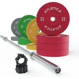 Langhantel Set | Beta Powerlifting | Chrome | 190kg Plates | Pro Collars silber No Size