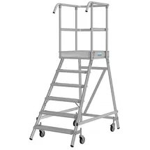 Krause Stabilo Podestleiter Arbeitshöhe 3,45 m, Anzahl Tritte: 6 Stk., Aluminium)