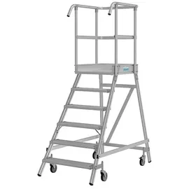 Krause Stabilo Podestleiter Arbeitshöhe 3,45 m, Anzahl Tritte: 6 Stk., Aluminium)