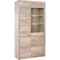 Home Affaire Vitrine »Silkeborg«, teilmassiv, schöne grifflose Optik, weiß
