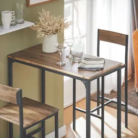 SoBuy Bartisch Set 3-teilig 100 cm Beige