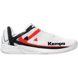 Kempa Herren Wing 2.0 Handballschuhe Weiß Rot Schwarz, 39 EU