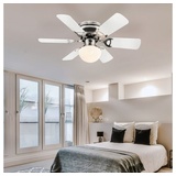 ETC Shop 104 cm Deckenventilator nickel-matt/weiß/graphit mit LED Licht inkl. Fernbedienung