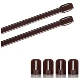 bc-agentur Bestlivings Vitragestange 2er-Pack, Ø 10 mm, 1-läufig, ausziehbar, mit Selbstklebehaken, geklebt, Edelstahl, für Küchen- & Bistrogardinen braun Ø 10 mm x 40 cm - 60 cm