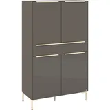 Set One by Musterring Highboard Reno 92 x 42 x 154 cm Grau