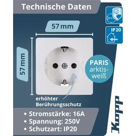 Kopp Schuko-Steckdose Paris Weiß 6 St.