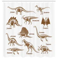 ABAKUHAUS Duschvorhang Velociraptor 175 x 220 cm braun