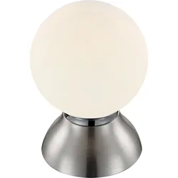 LED Schreib Tisch Lampe Leuchte Nickel Matt Chrom Glaskugel Wohn Schlaf Zimmer