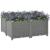 vidaXL Hochbeet 80 x 80 x 38 cm Grau