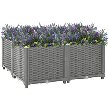 vidaXL Hochbeet 80 x 80 x 38 cm Grau