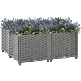 vidaXL Hochbeet 80 x 80 x 38 cm Grau