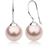 Nenalina Ohrringe Hänger Basic Synthetische Perle 925 Silber rosa, | Gr.: onesize,