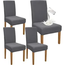 luxuskollektion Stuhlhusse Wasserdicht Stretch Hoher Rücken 4er Set Silber
