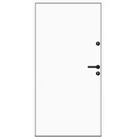 Aluminium-Stahl Nebeneingangstür "BELIN" BLACKLINE Weiß RAL 9016 beidseitig innen öffnend DIN rechts