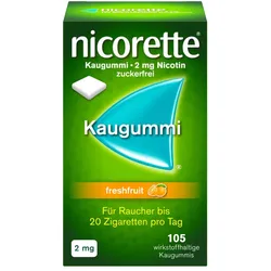 nicorette Kaugummi 2mg freshfruit zur Rauchentwöhnung 105 St