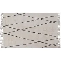 miliboo Berber-teppich mit Fransen in Baumwolle ecru 160x230 cm, Hodna