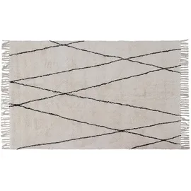 miliboo Berber-teppich mit Fransen in Baumwolle ecru 160x230 cm, Hodna